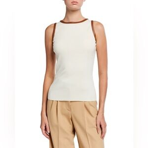 EUC RALPH LAUREN Lambskin trim tank top